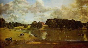  Constable Canvas - Wivenhoe Park Essex Romantic landscape John Constable stream